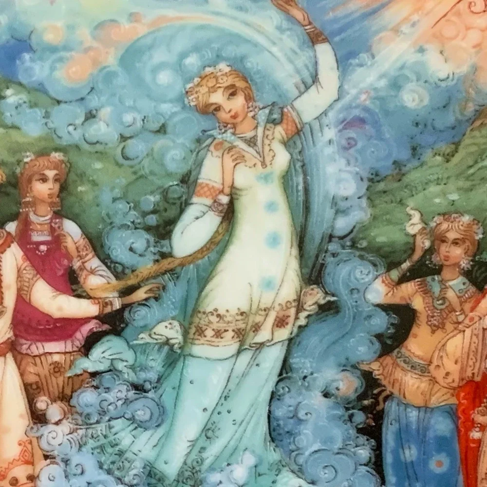 Love's Finale - Snowmaiden Russian Porcelain Plate(1990) Kholuy Art Studios. - Picture 11 of 13